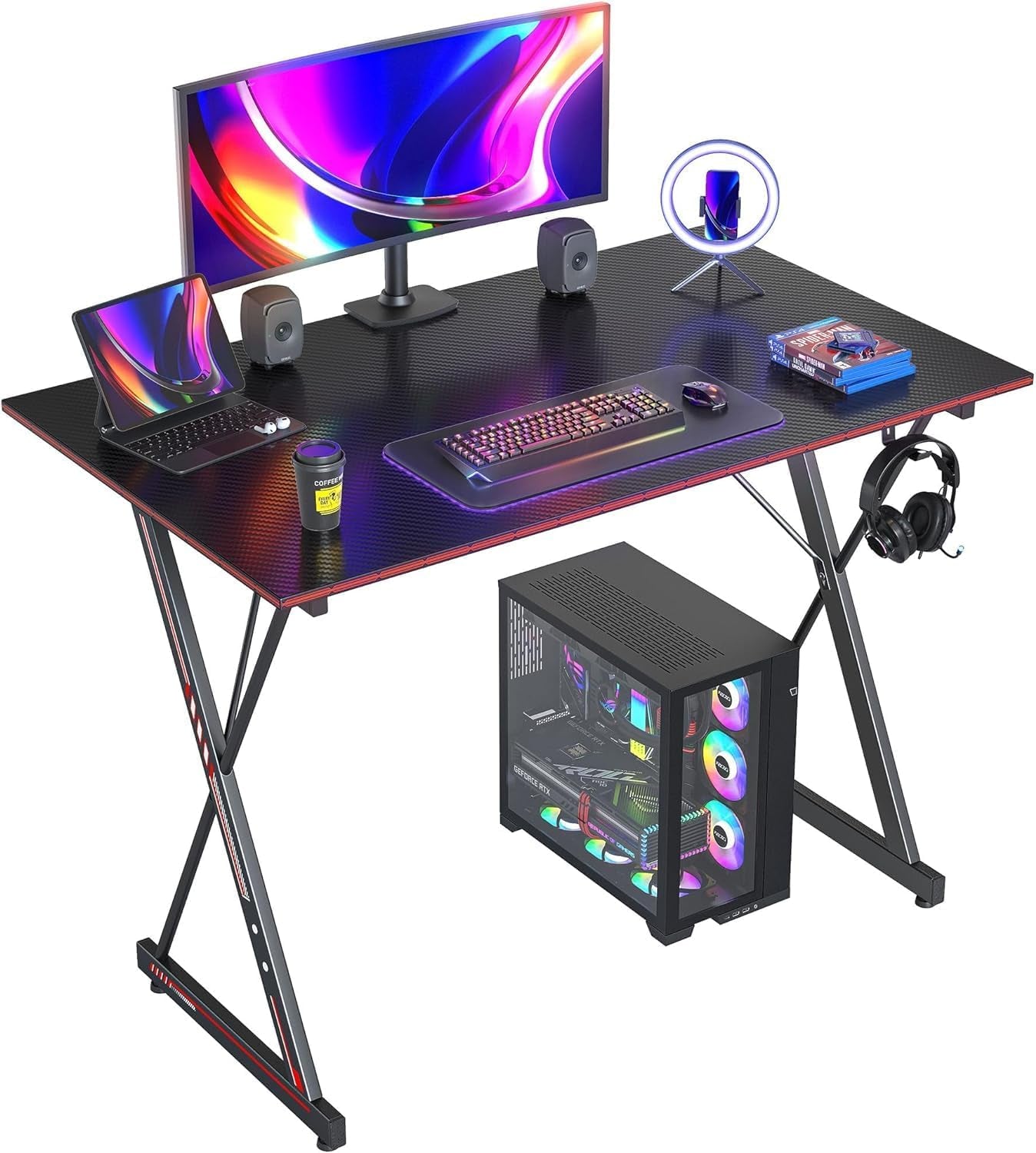 Gaming Desk 32 Inch PC Computer Desk, Home Office Desk Table Gamer