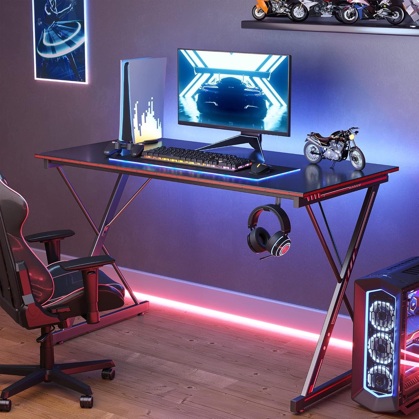 Gaming Desk 32 Inch PC Computer Desk, Home Office Desk Table Gamer